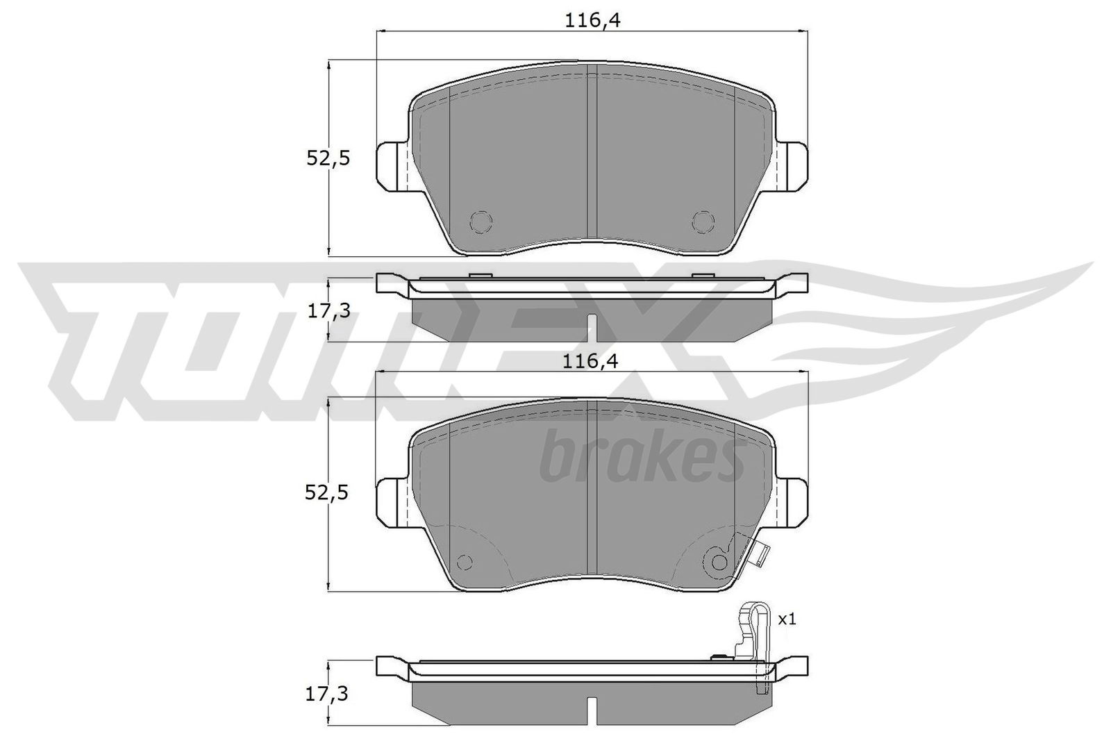 Brake Pad Set, disc brake (TX 14-162)