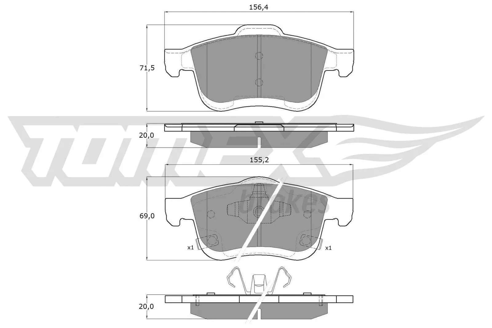 Brake Pad Set, disc brake (TX 15-251)