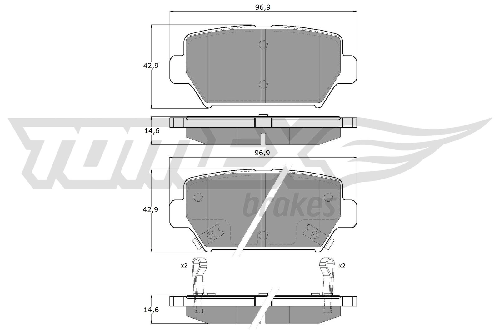 Brake Pad Set, disc brake (TX 60-16)