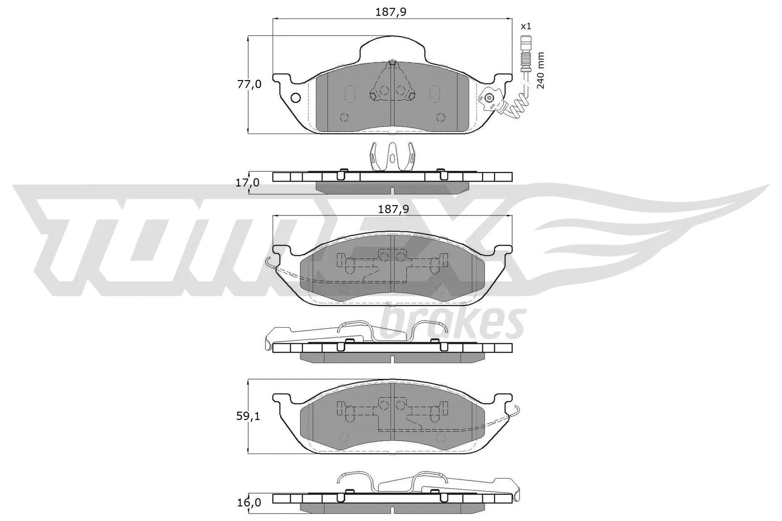 Brake Pad Set, disc brake (TX 12-83)