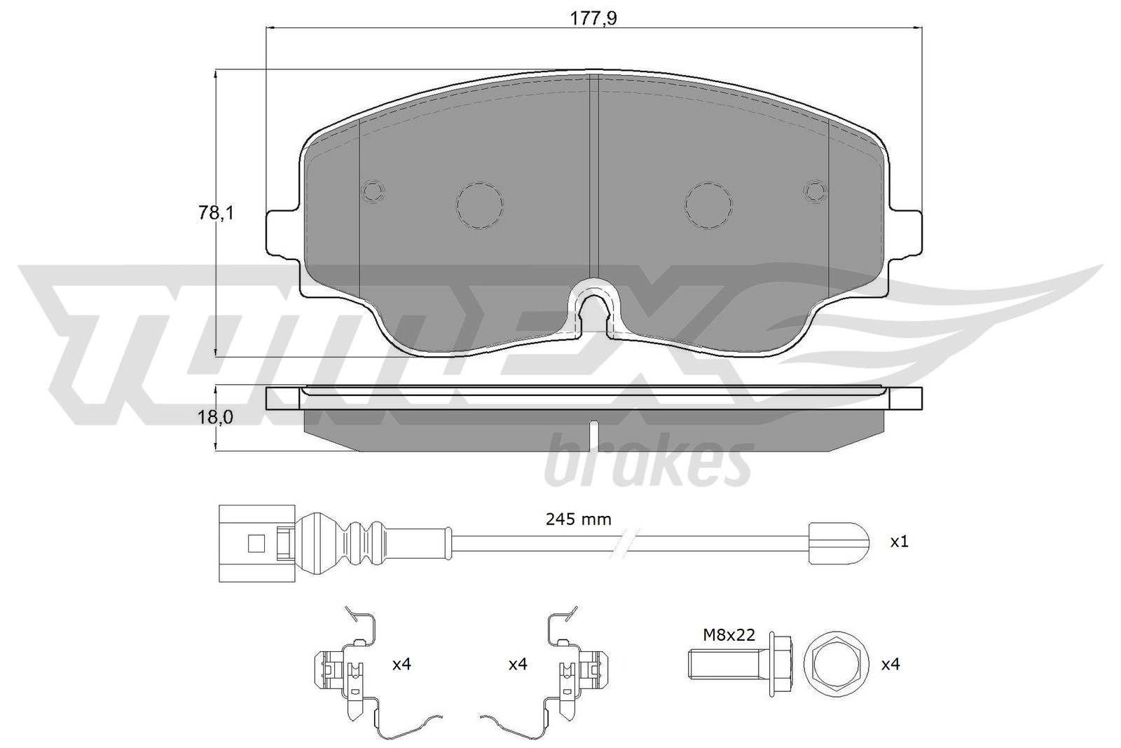 Brake Pad Set, disc brake (TX 19-87)