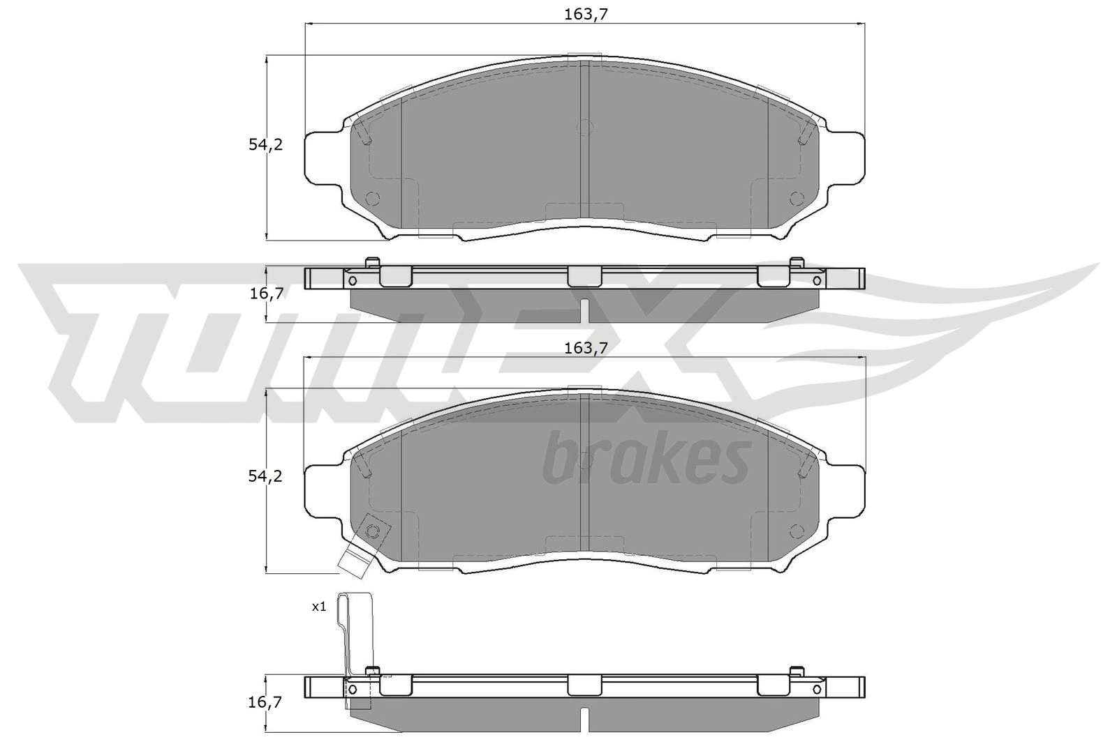 Brake Pad Set, disc brake (TX 15-28)