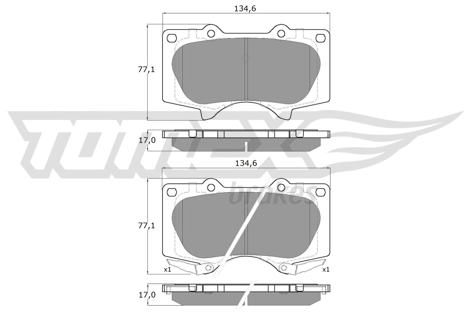 Brake Pad Set, disc brake (TX 14-96)