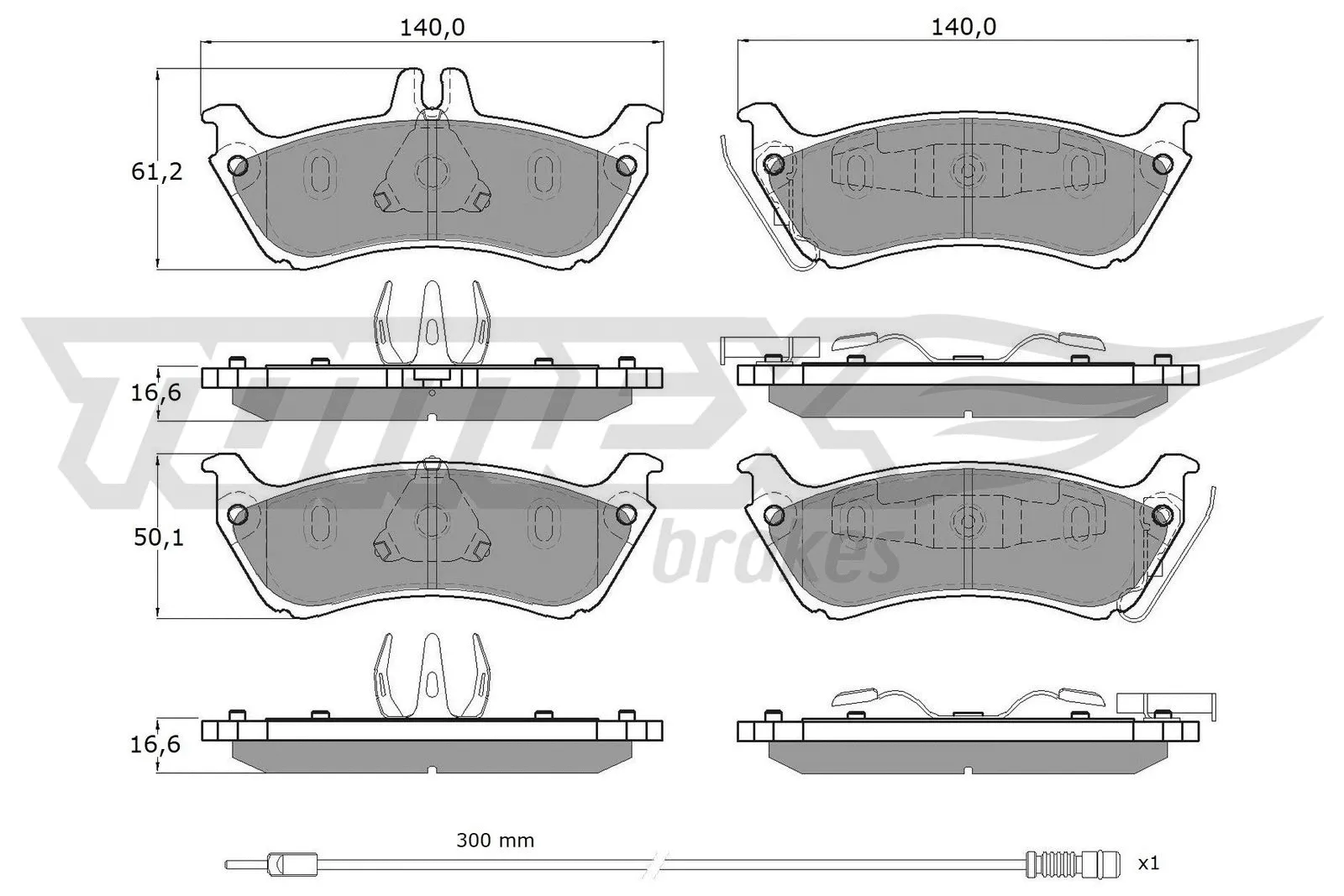 Brake Pad Set, disc brake (TX 12-85)