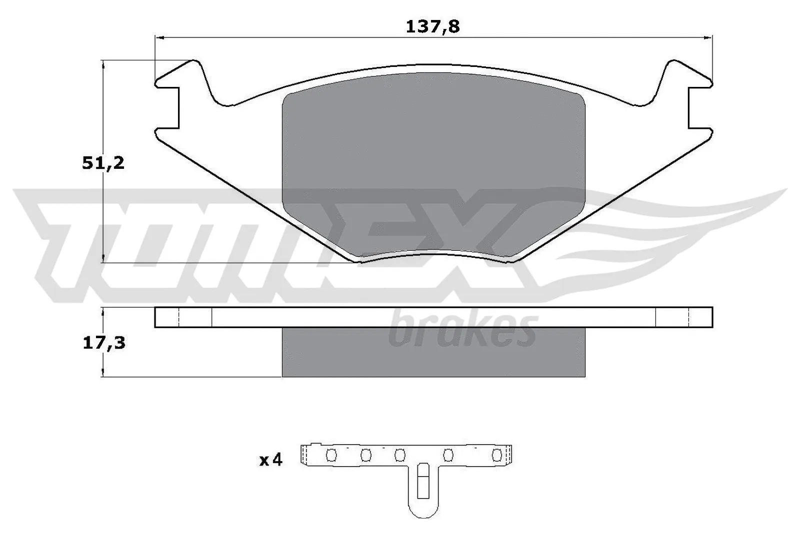 Brake Pad Set, disc brake (TX 10-15)
