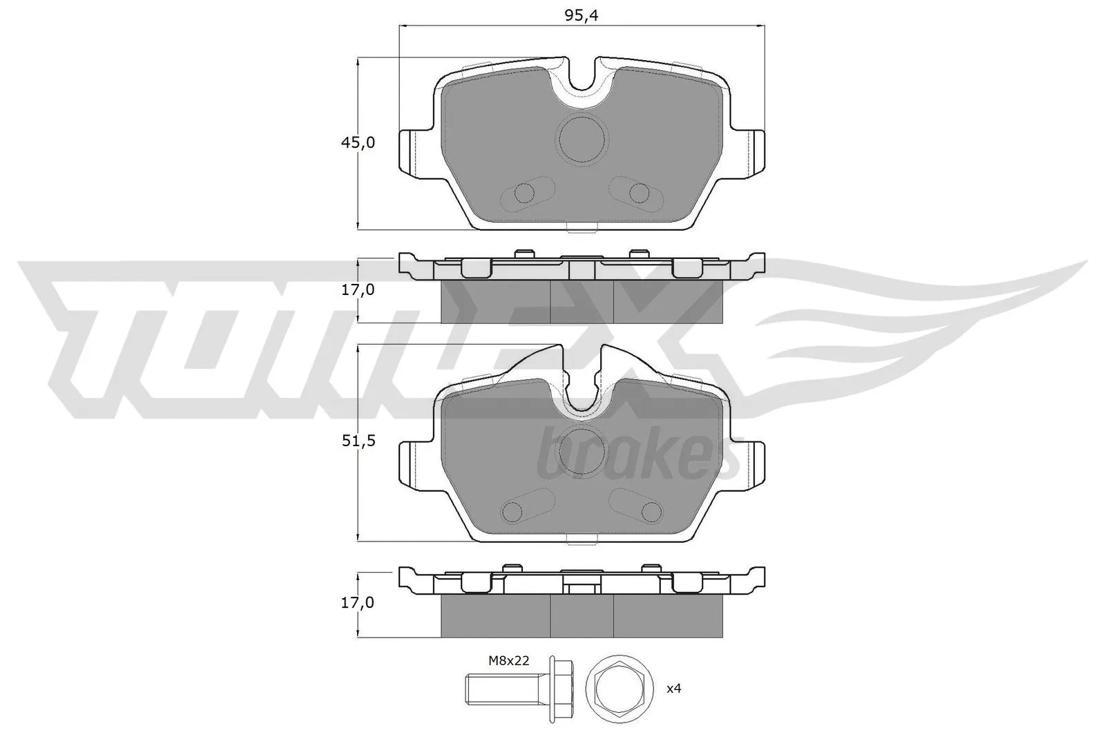 Brake Pad Set, disc brake (TX 14-34)
