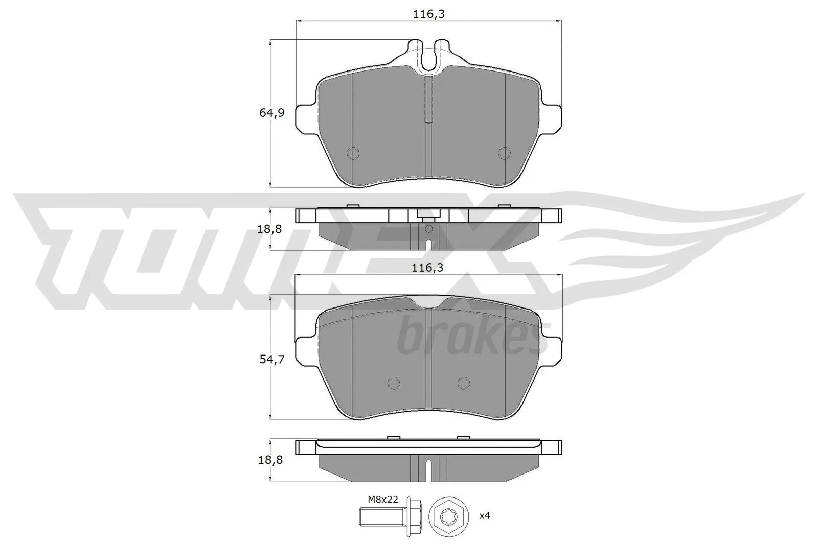 Brake Pad Set, disc brake (TX 18-78)