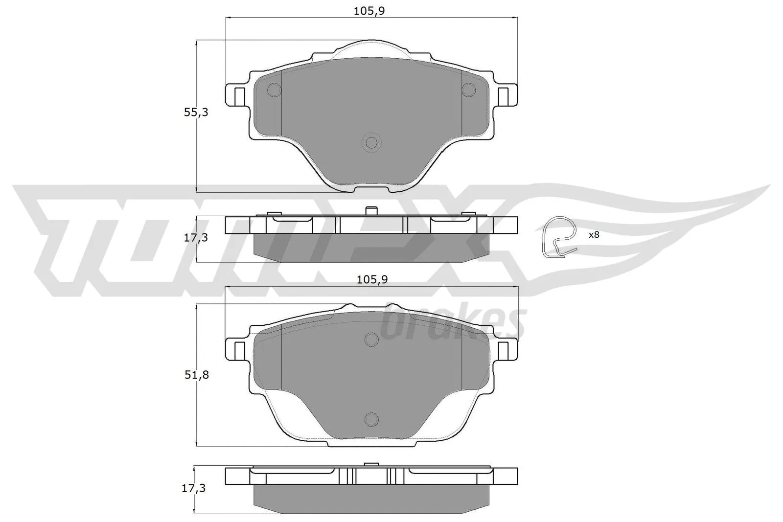 Brake Pad Set, disc brake (TX 18-37)
