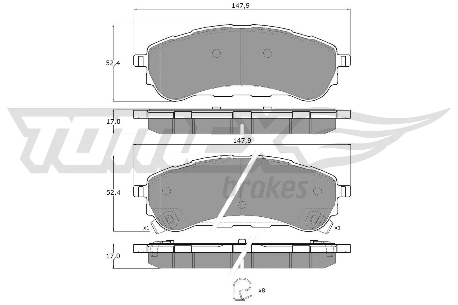 Brake Pad Set, disc brake (TX 19-94)