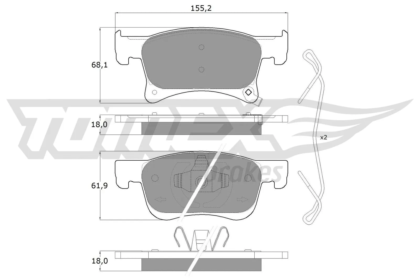 Brake Pad Set, disc brake (TX 17-93)