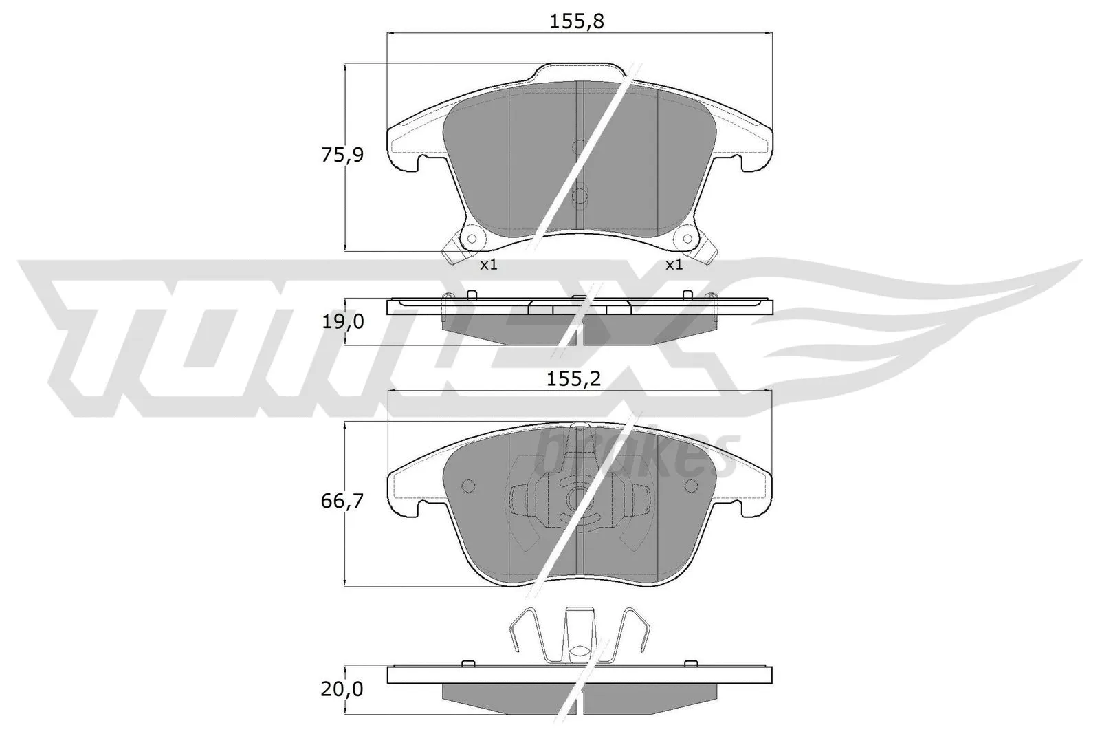 Brake Pad Set, disc brake (TX 17-75)