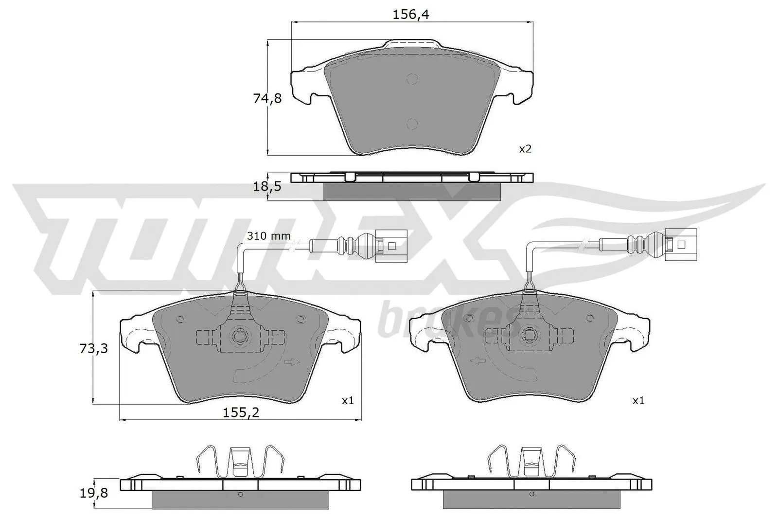 Brake Pad Set, disc brake (TX 15-23)