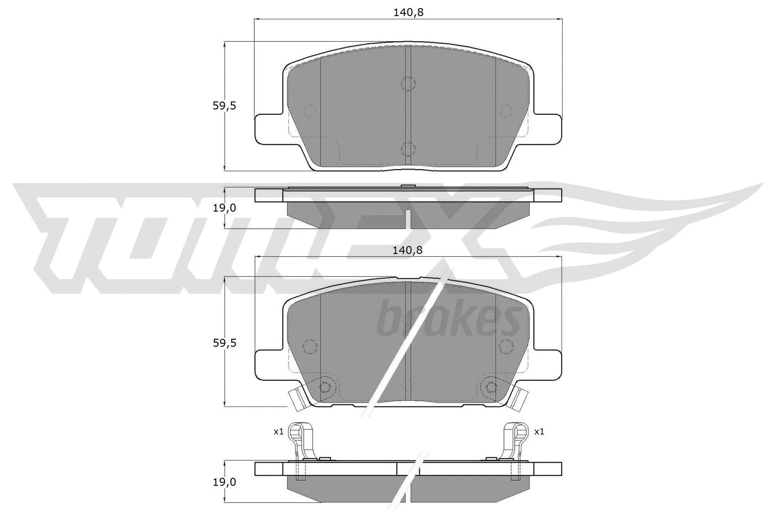 Brake Pad Set, disc brake (TX 19-55)