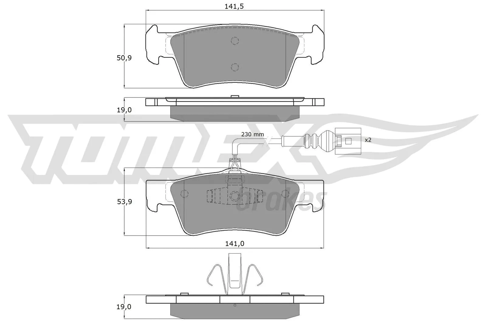 Brake Pad Set, disc brake (TX 14-80)