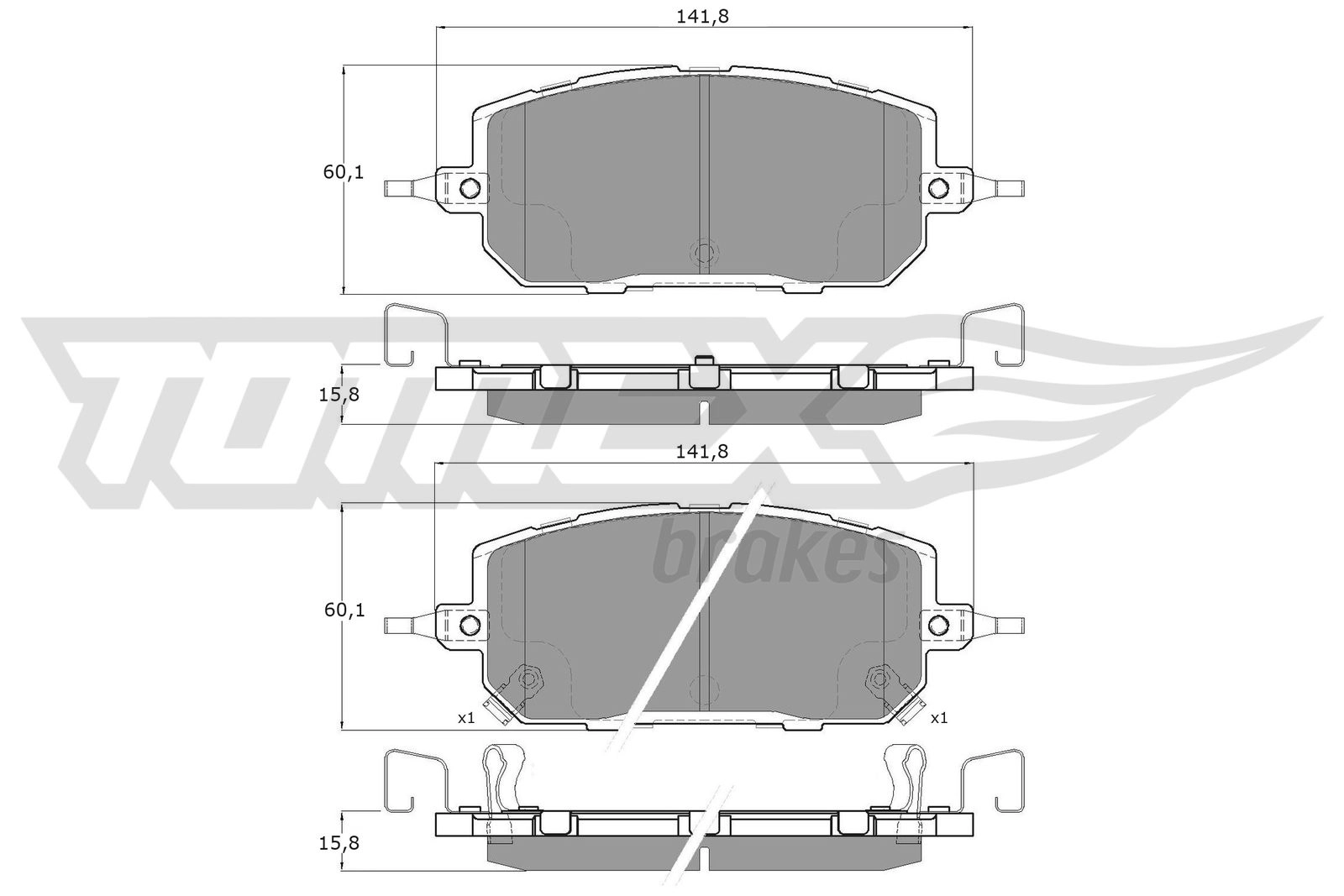 Brake Pad Set, disc brake (TX 60-28)