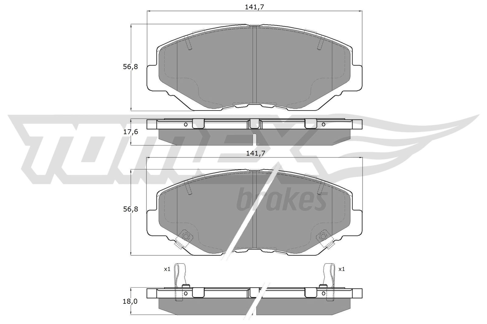 Brake Pad Set, disc brake (TX 15-58)