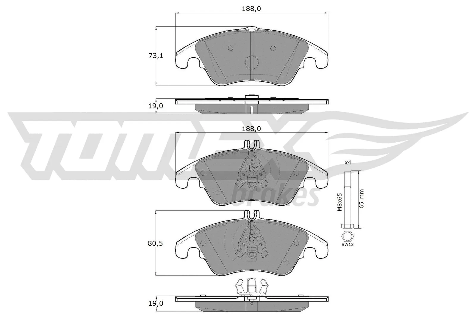 Brake Pad Set, disc brake (TX 16-31)