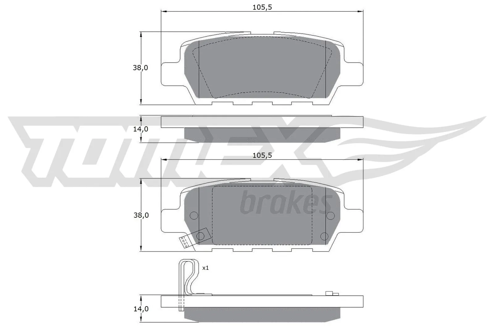 Brake Pad Set, disc brake (TX 14-21)