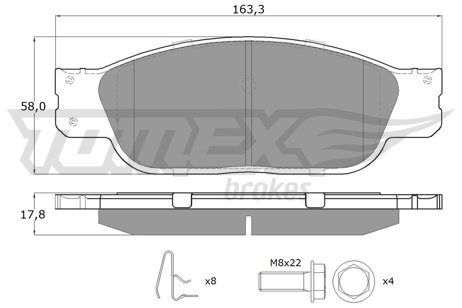 Brake Pad Set, disc brake (TX 16-92)