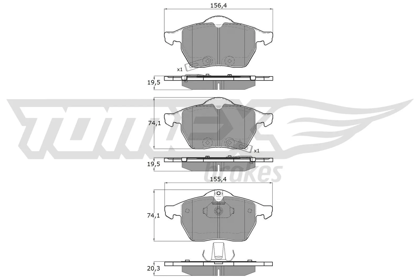 Brake Pad Set, disc brake (TX 13-57)