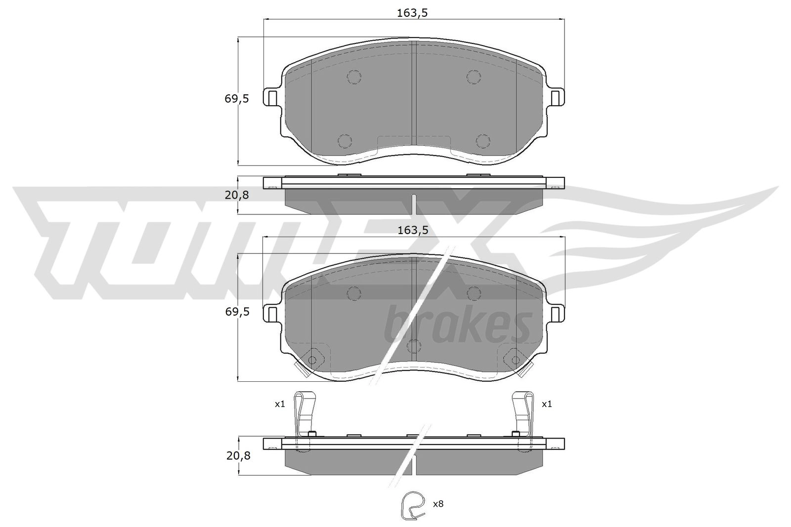 Brake Pad Set, disc brake (TX 15-65)