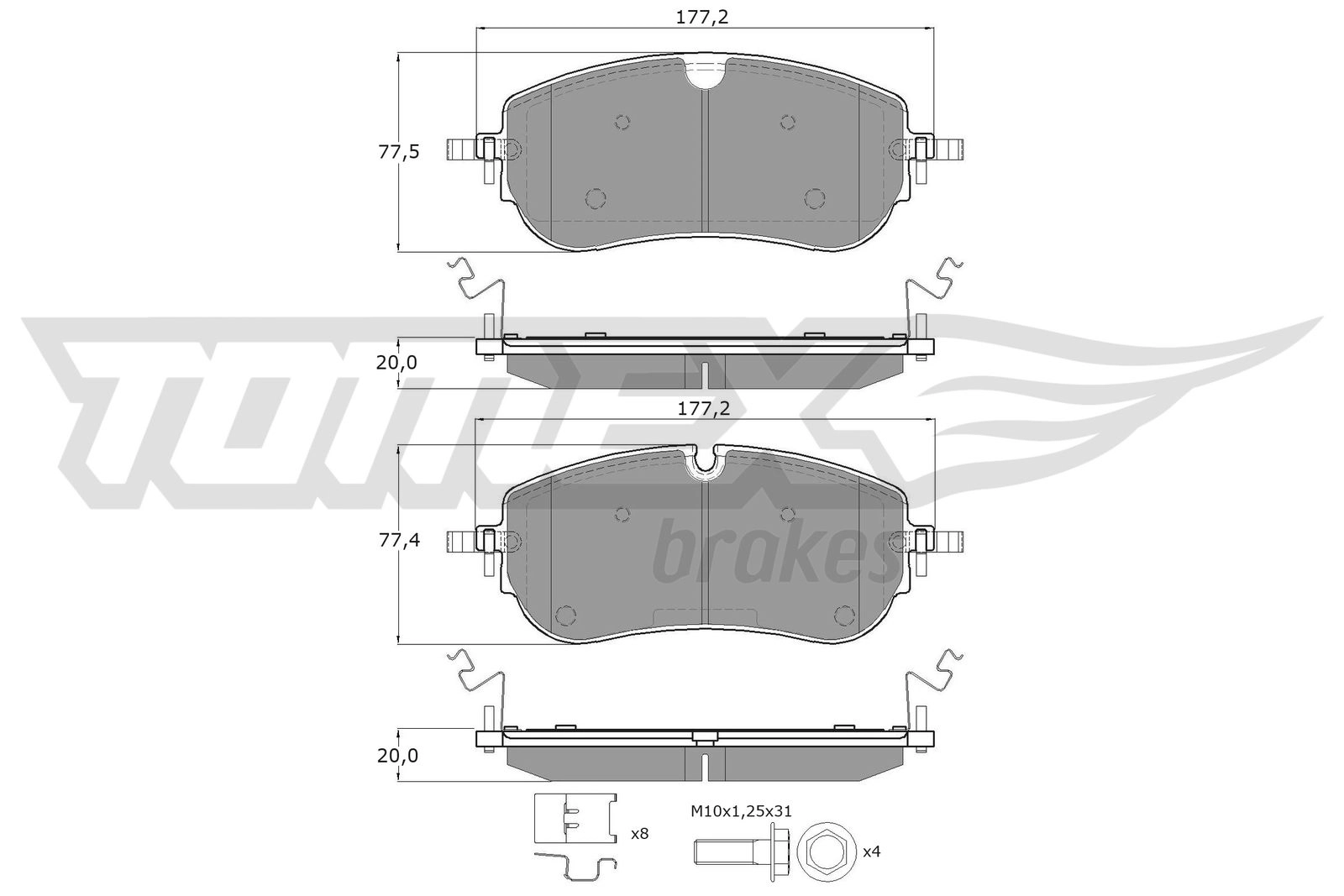 Brake Pad Set, disc brake (TX 60-29)