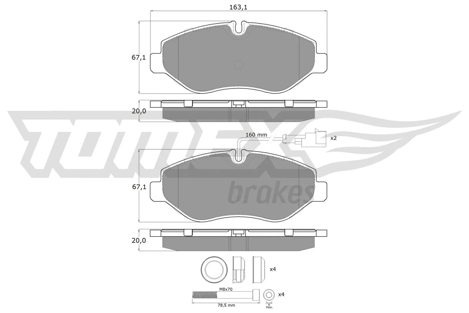 Brake Pad Set, disc brake (TX 15-861)