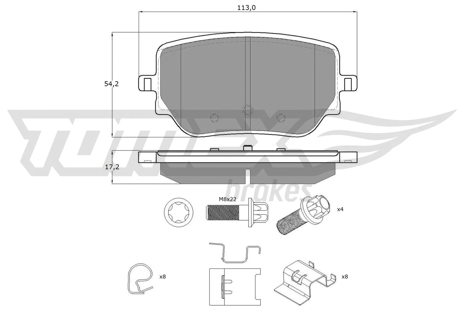 Brake Pad Set, disc brake (TX 19-49)