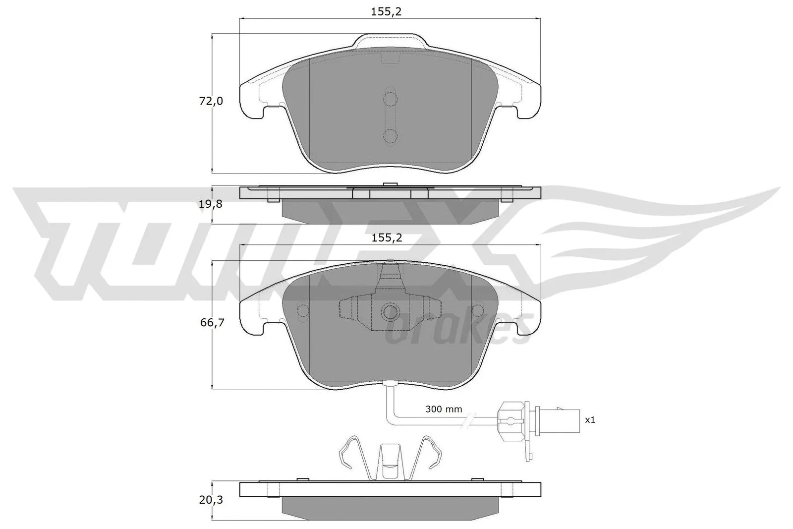 Brake Pad Set, disc brake (TX 16-75)