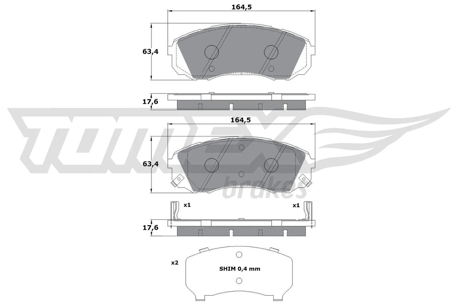 Brake Pad Set, disc brake (TX 17-49)