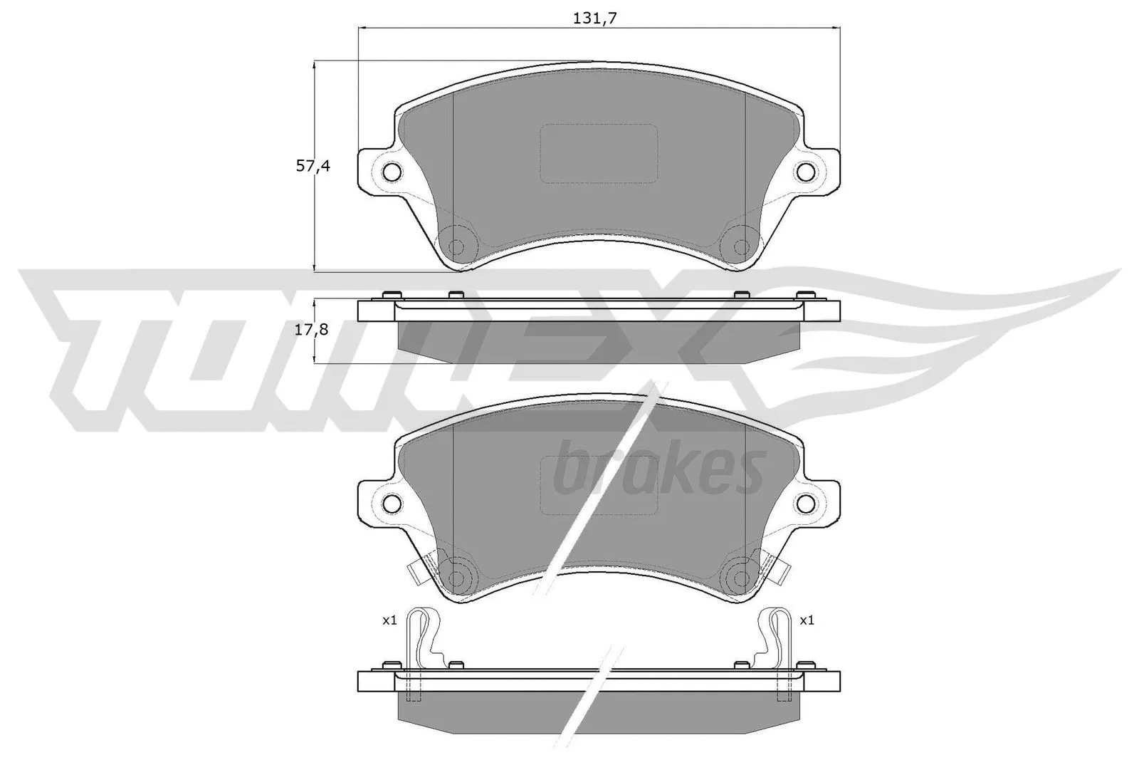 Brake Pad Set, disc brake (TX 13-74)