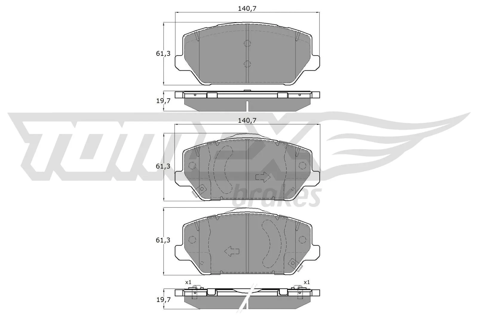 Brake Pad Set, disc brake (TX 19-60)