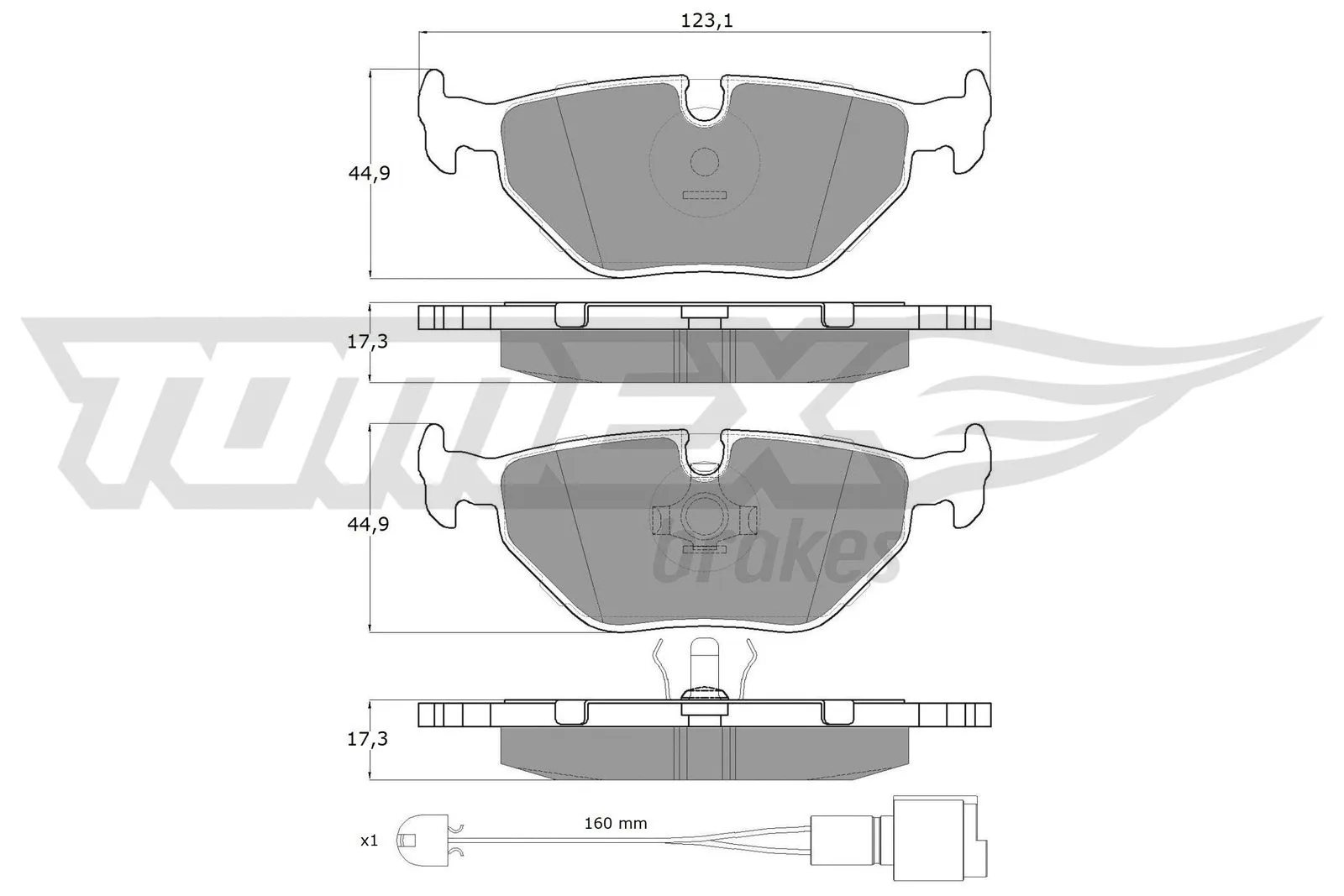 Brake Pad Set, disc brake (TX 10-701)