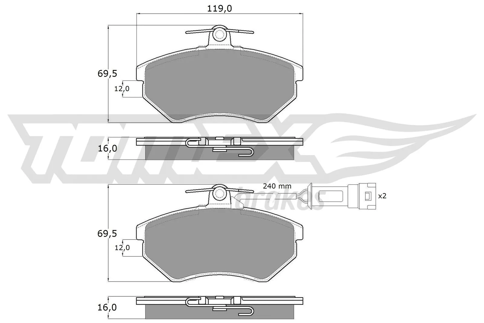 Brake Pad Set, disc brake (TX 10-631)
