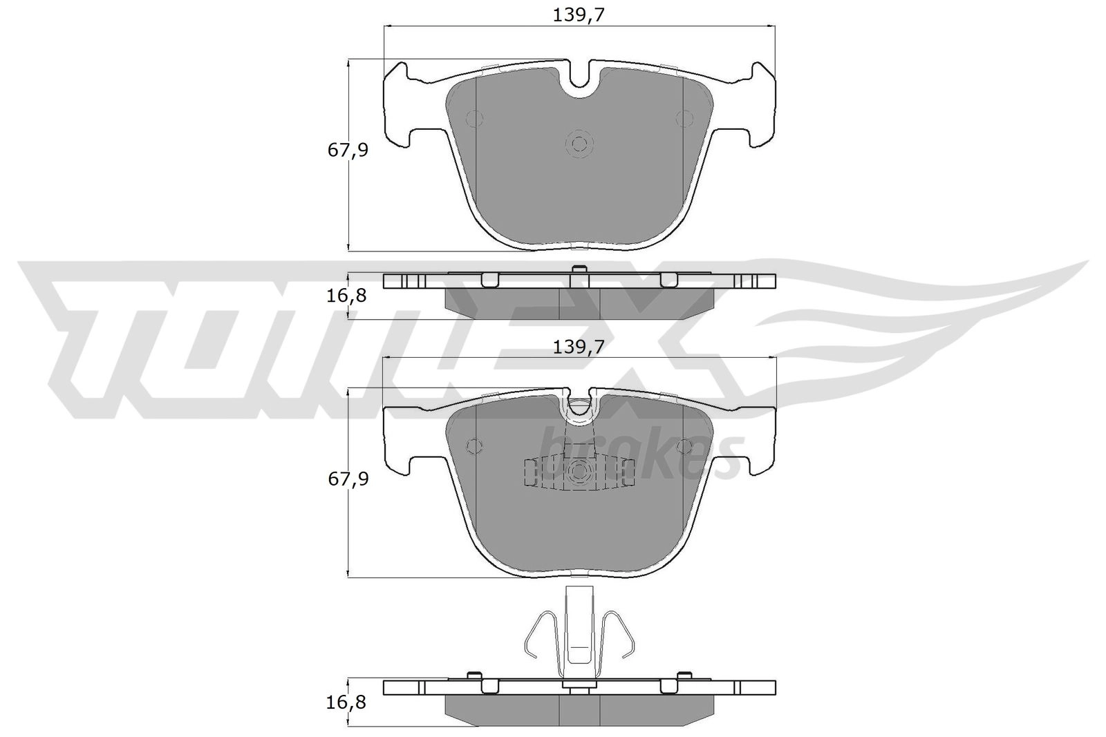 Brake Pad Set, disc brake (TX 16-67)