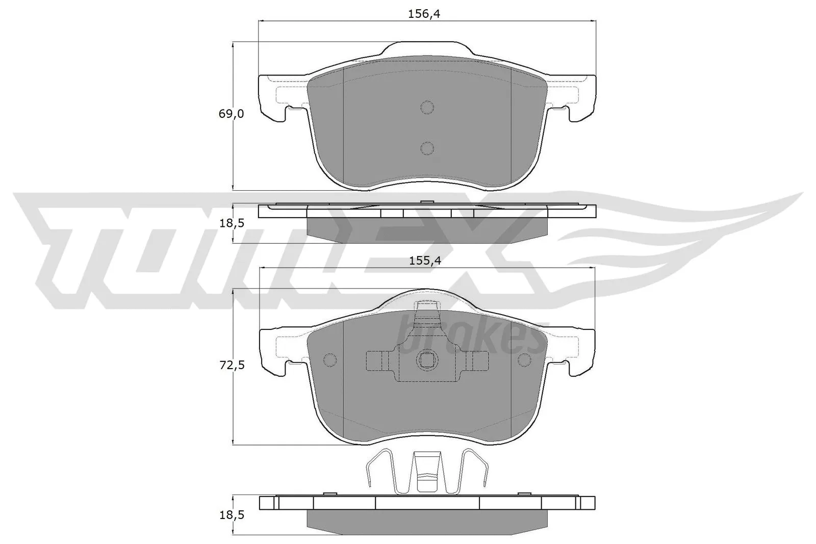 Brake Pad Set, disc brake (TX 14-04)