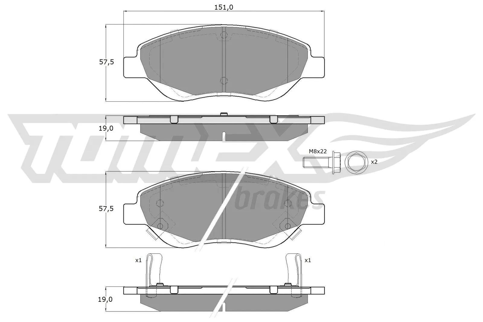 Brake Pad Set, disc brake (TX 12-501)