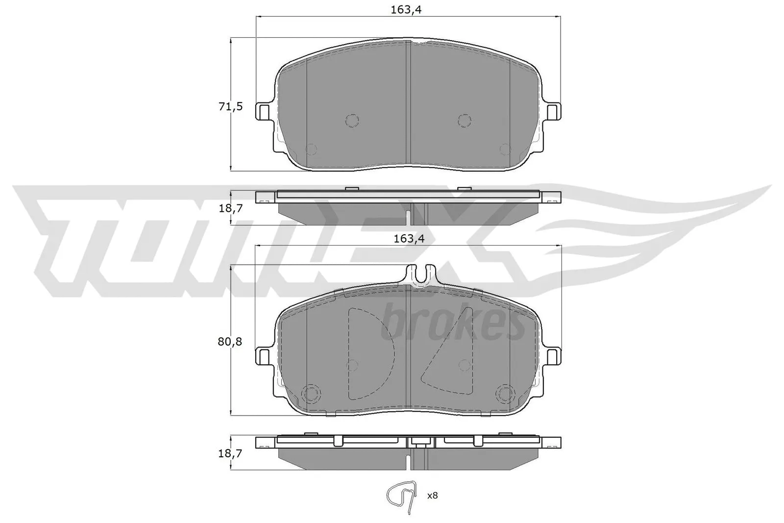 Brake Pad Set, disc brake (TX 19-71)