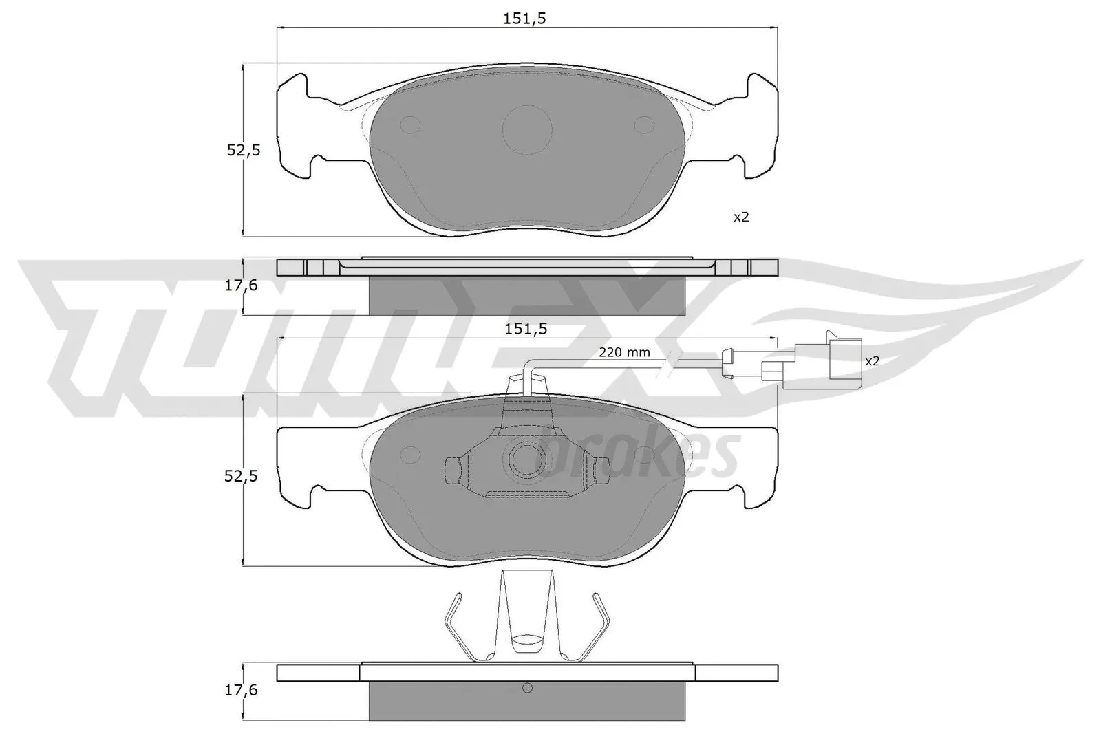 Brake Pad Set, disc brake (TX 10-711)