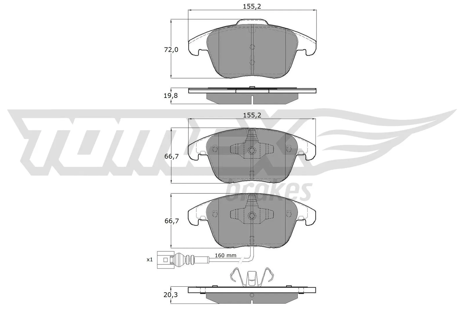 Brake Pad Set, disc brake (TX 15-82)