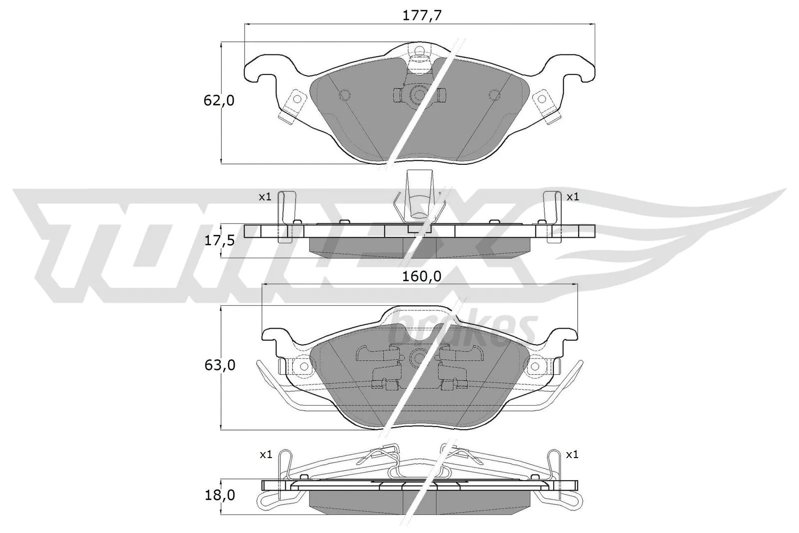 Brake Pad Set, disc brake (TX 12-21)