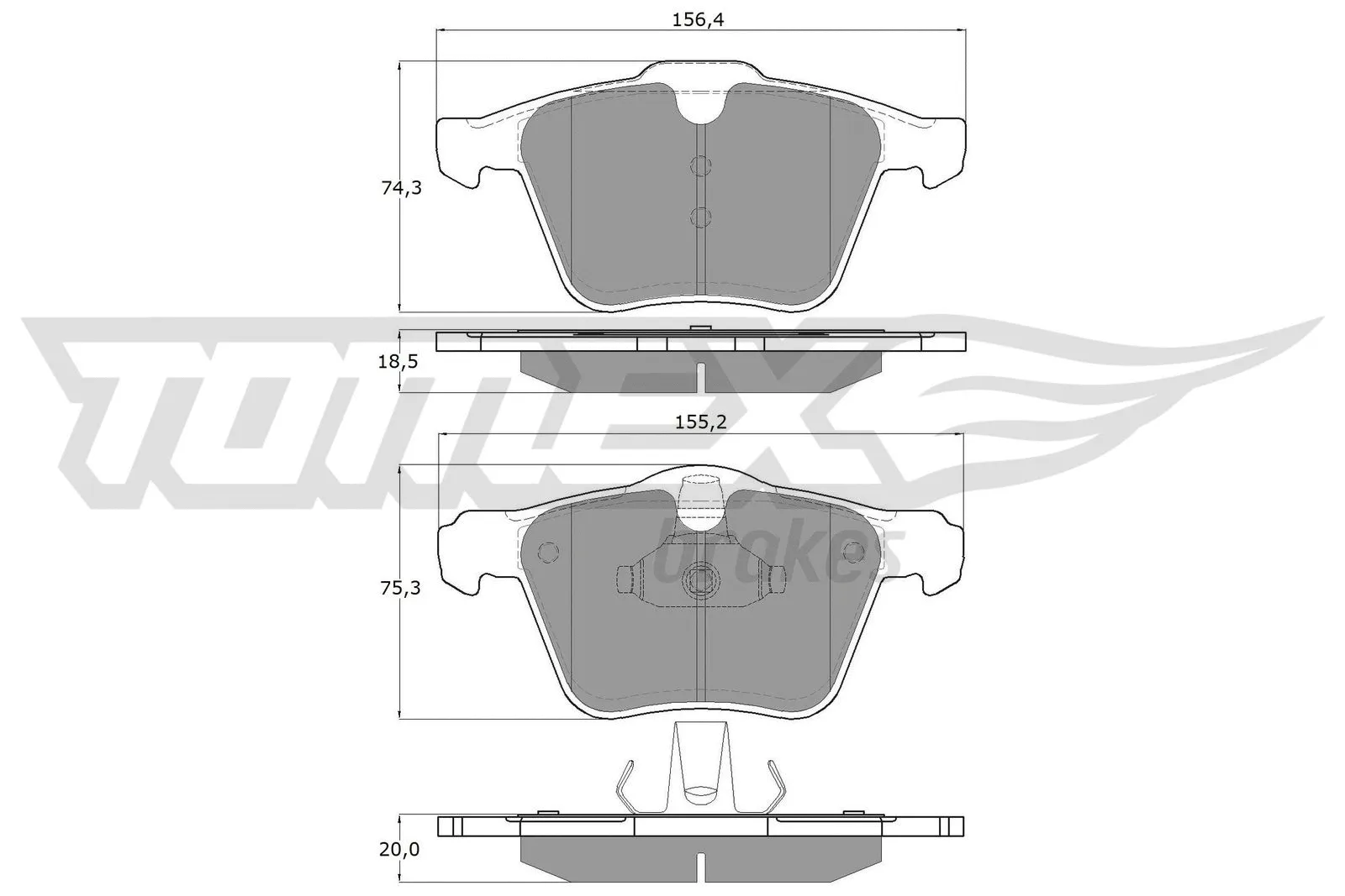 Brake Pad Set, disc brake (TX 16-64)