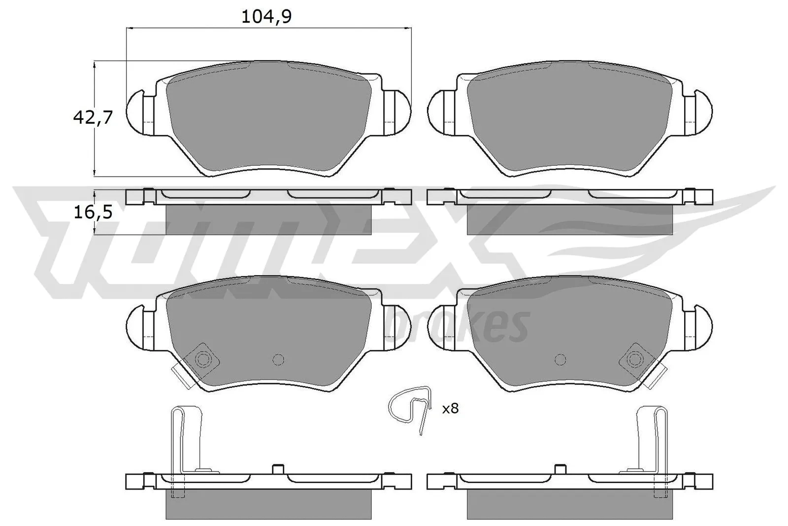 Brake Pad Set, disc brake (TX 12-14)