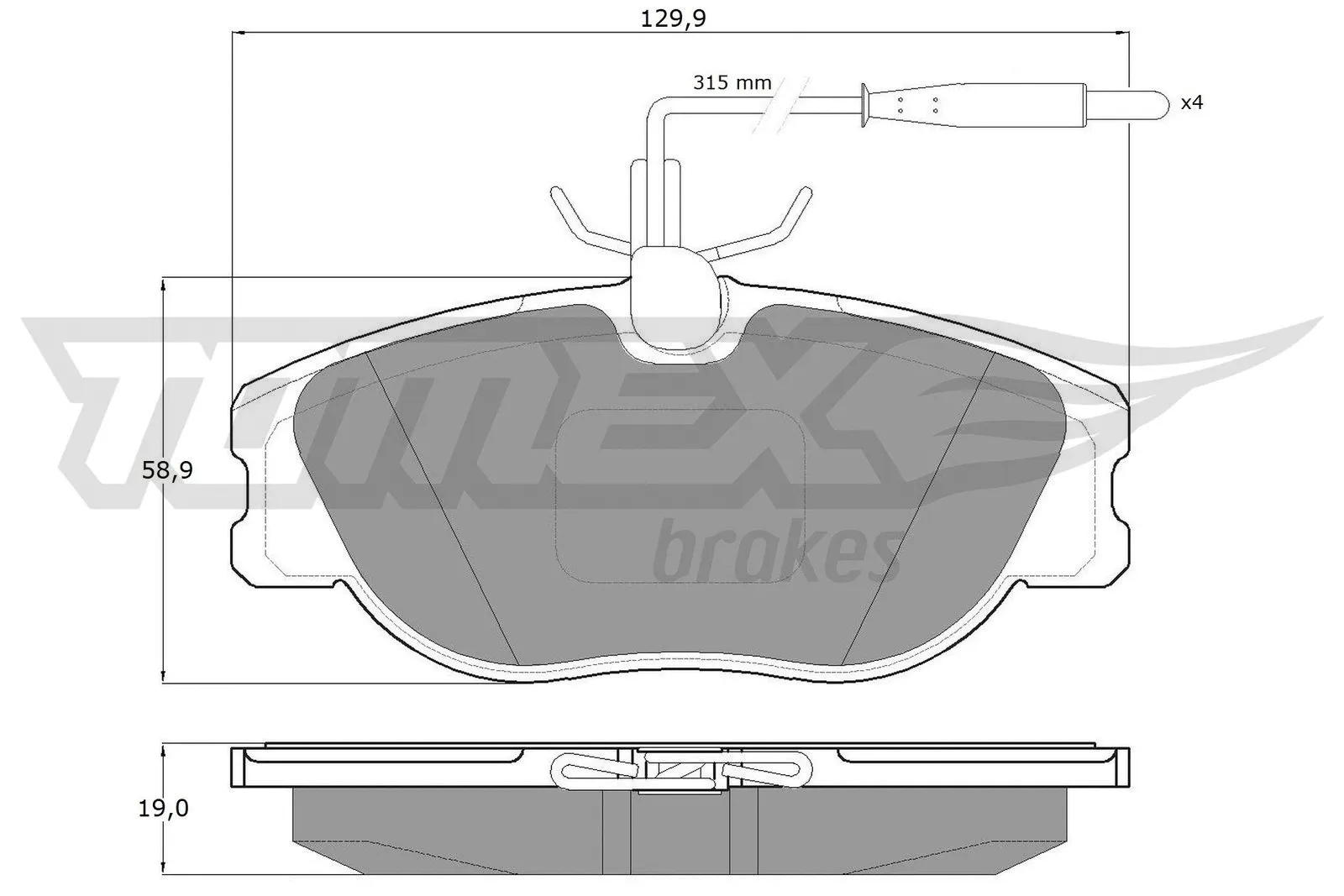 Brake Pad Set, disc brake (TX 12-442)