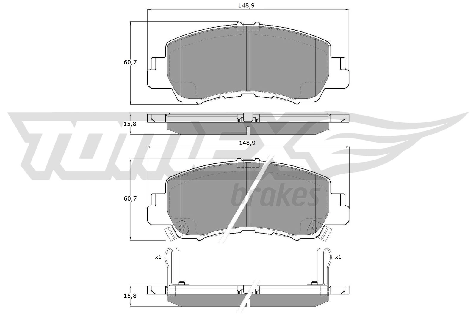 Brake Pad Set, disc brake (TX 60-15)