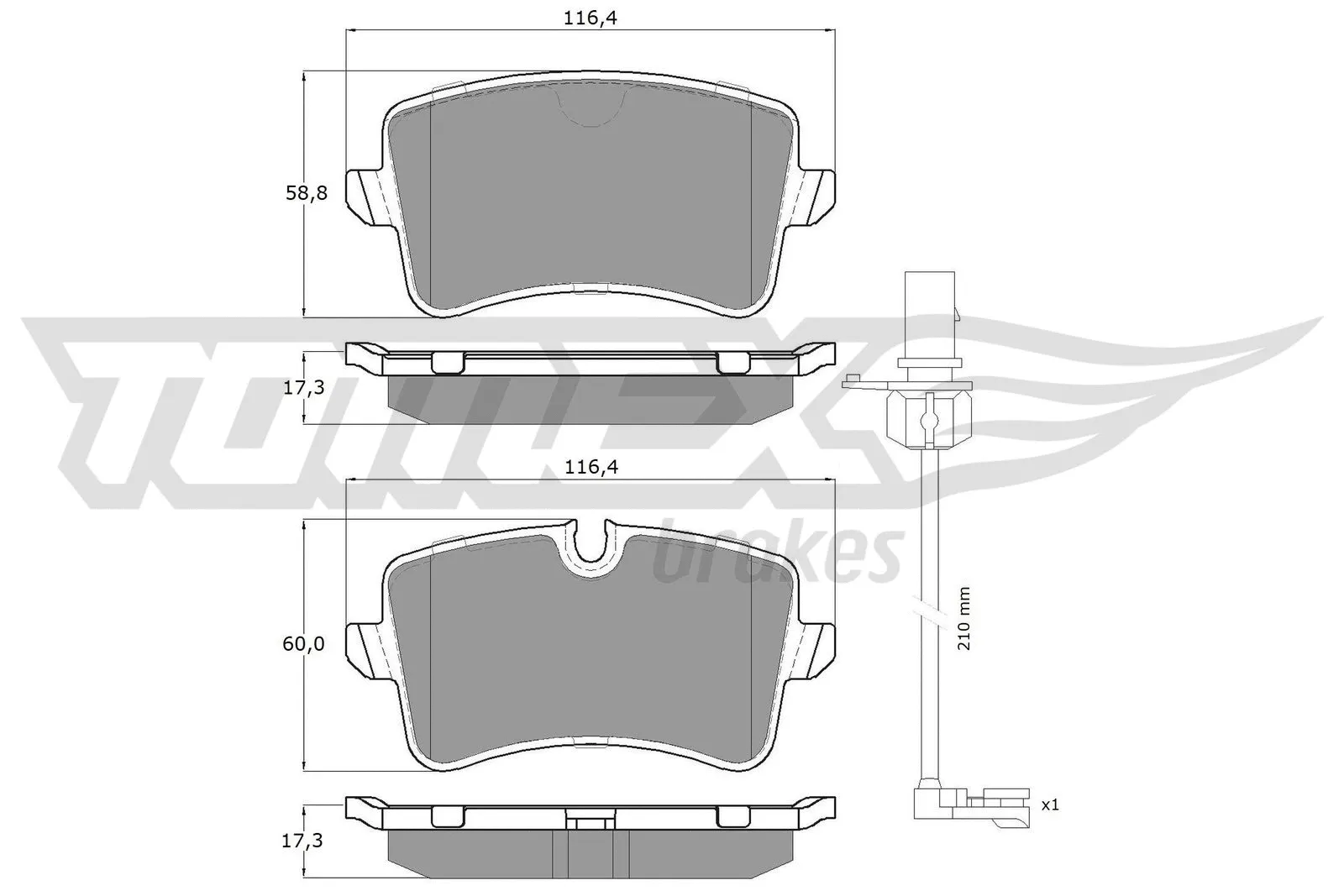 Brake Pad Set, disc brake (TX 16-82)
