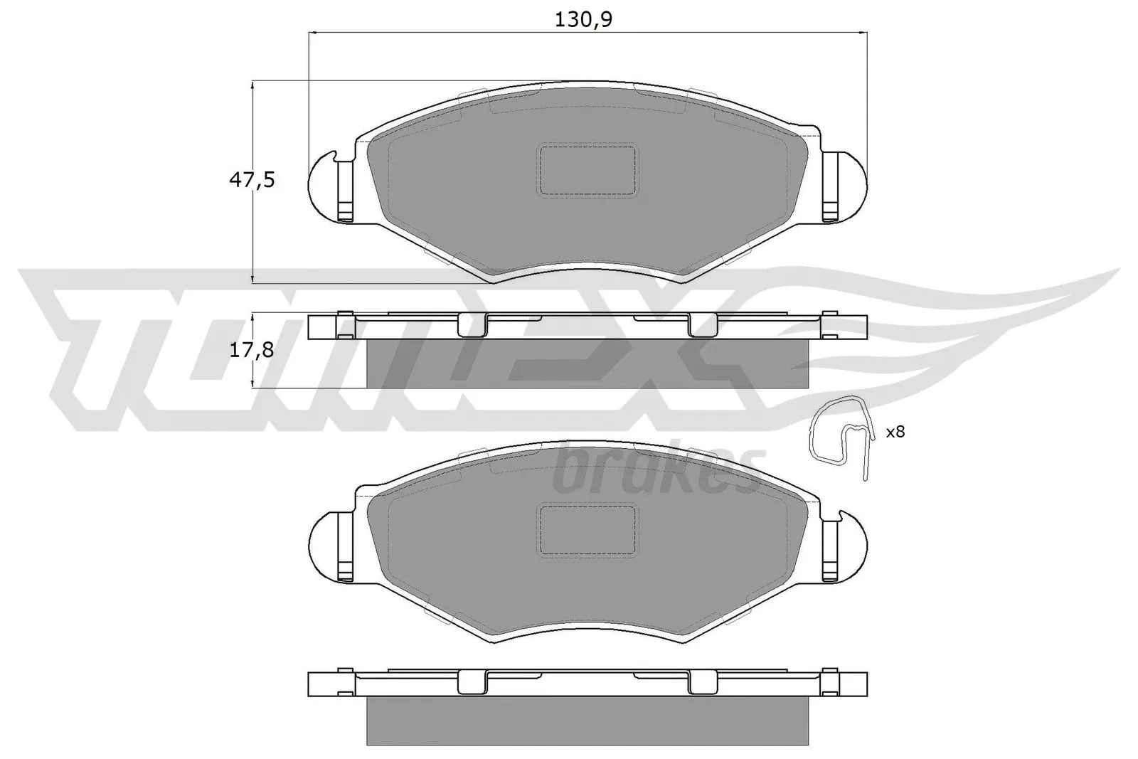 Brake Pad Set, disc brake (TX 13-43)