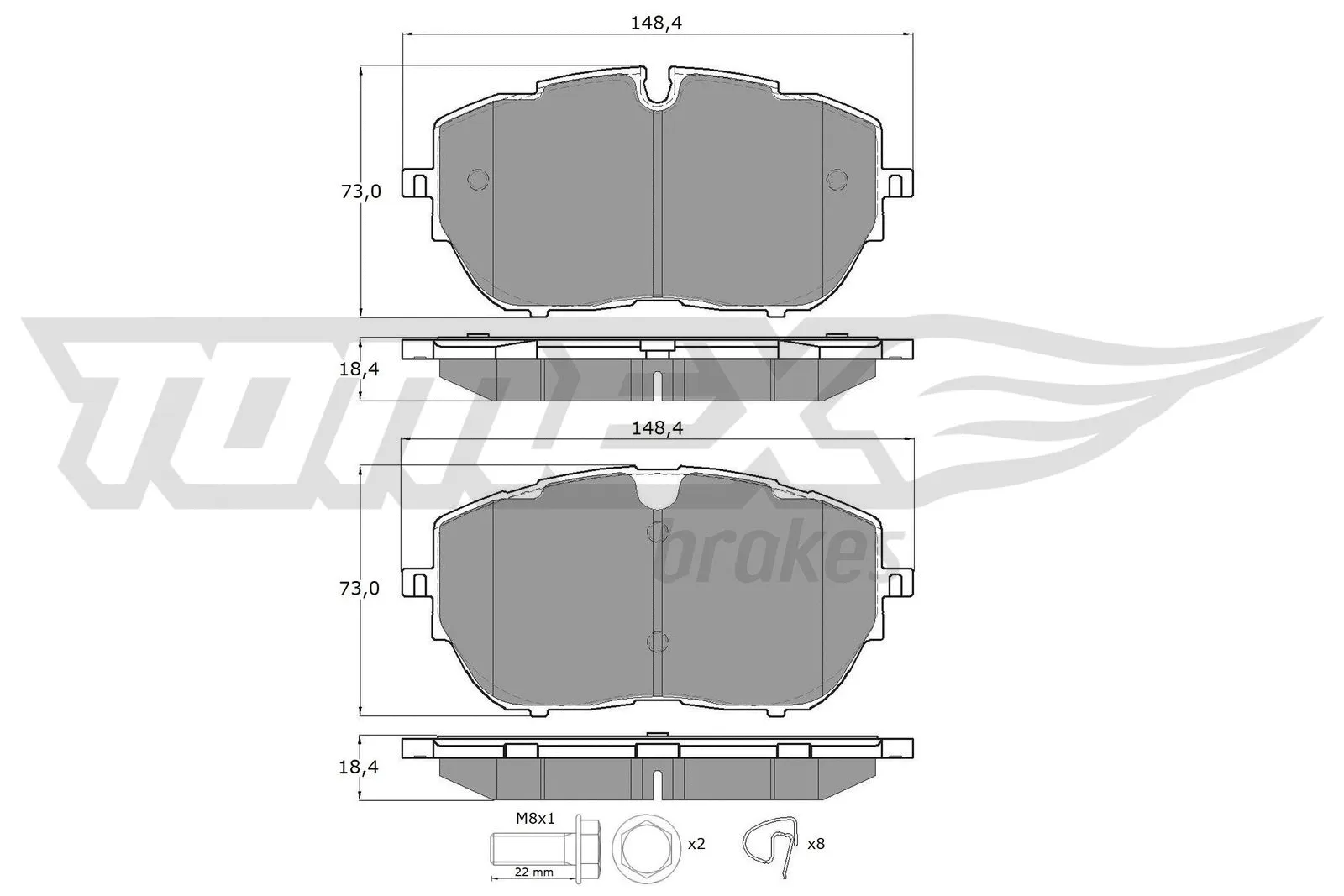 Brake Pad Set, disc brake (TX 18-65)