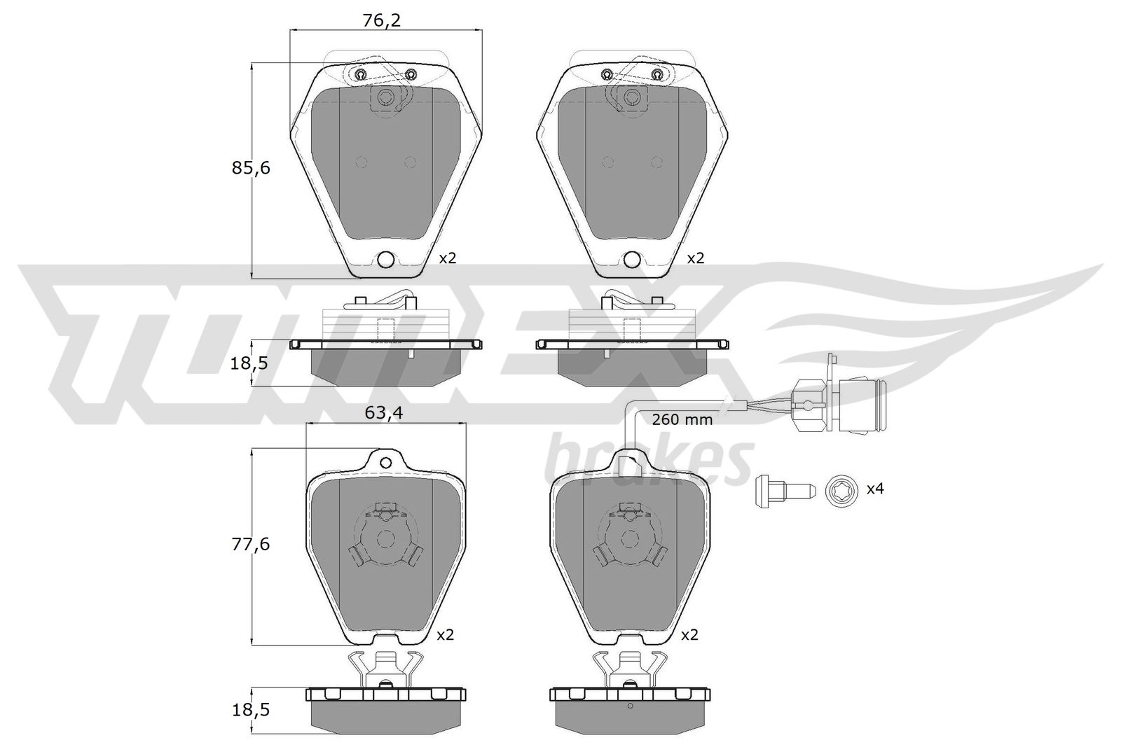 Brake Pad Set, disc brake (TX 12-26)