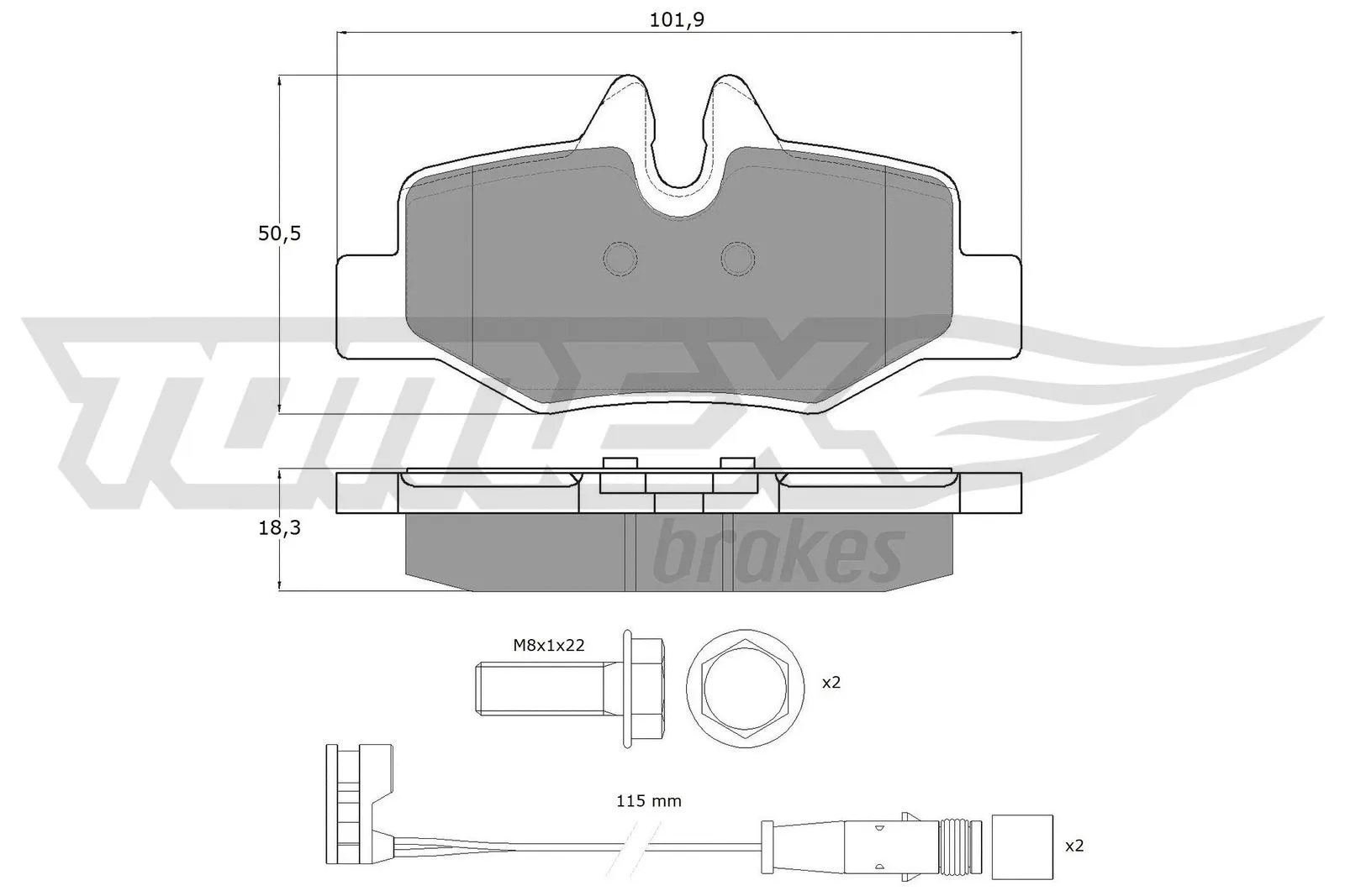 Brake Pad Set, disc brake (TX 15-13)